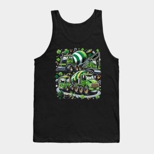 St Patricks Day Construction Trucks Funny Boys Kids Toddler Tank Top